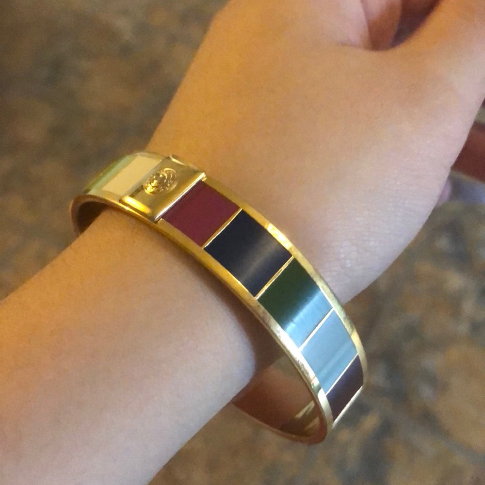 Coach Bangle Bracelet Rainbow with gold detail.